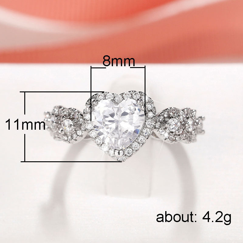 NO.51-Women's Fashion Jewelry,stunning Heart-shaped sweet cute ring.