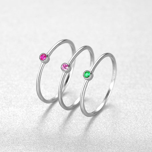 No. 16-3 Color 925 Silver Ring, Simple and Elegant, Popular Jewelry