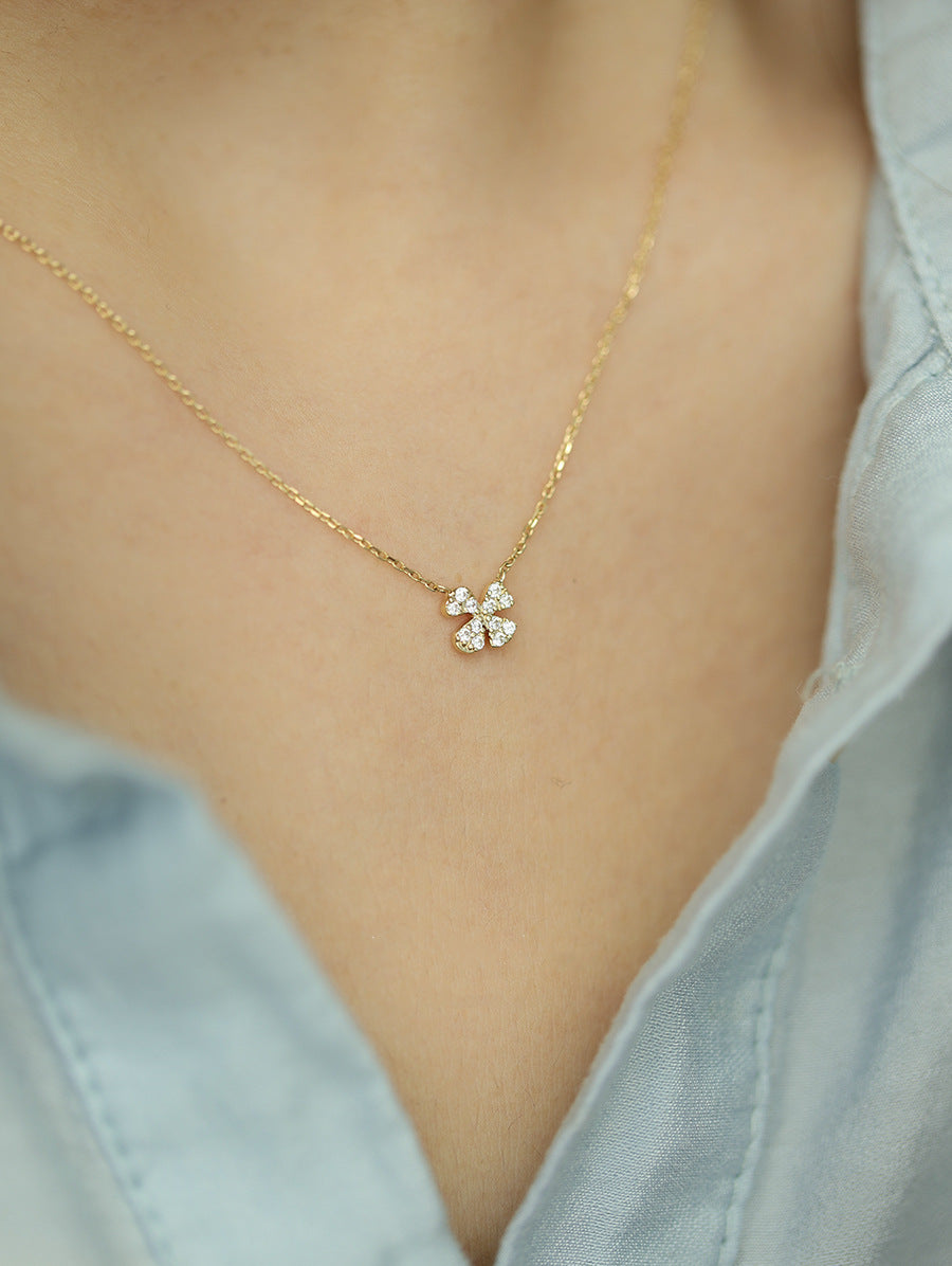 No. 22 - Gold Clover Necklace, Cute and Elegant, Fashion Jewelry