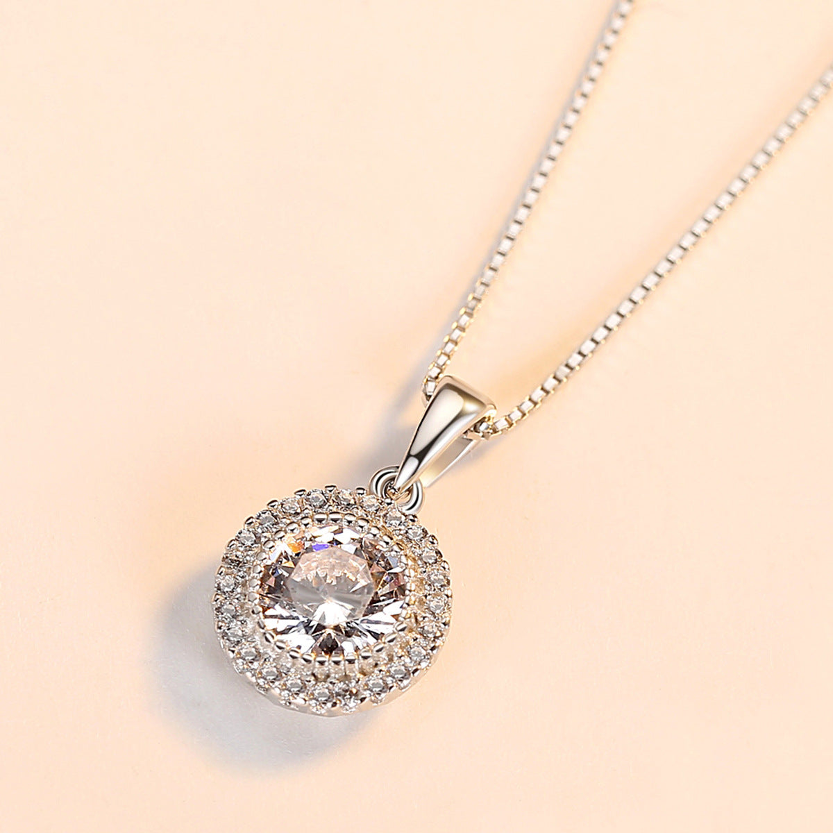 No. 26 - Delicate Round Pendant 925 Silver Necklace, Cute and Elegant, Fashion Jewelry