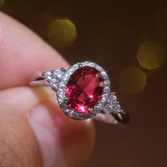 NO.8-Women's Fashion Jewelry, Oval Ruby Ring