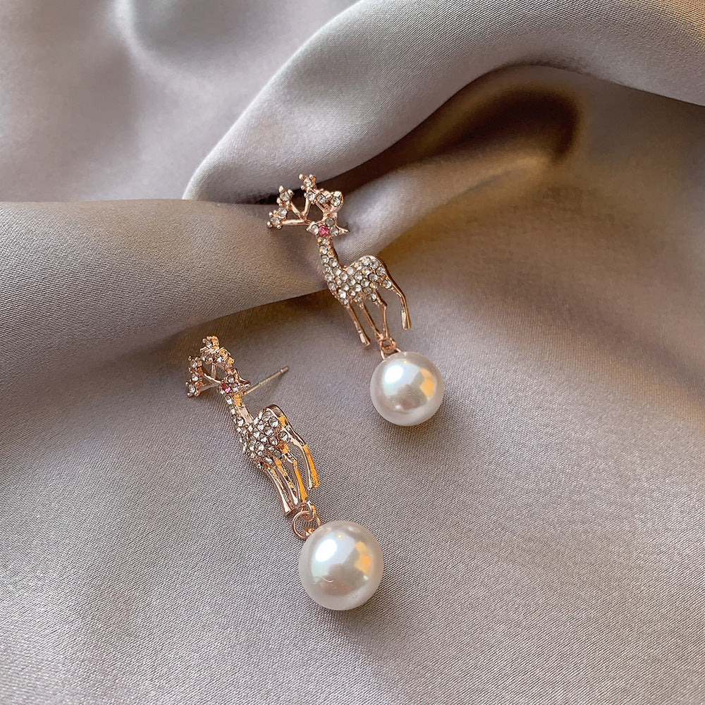 NO.45-Ladies Fashion Shiny Cute Fawn Stud Earrings