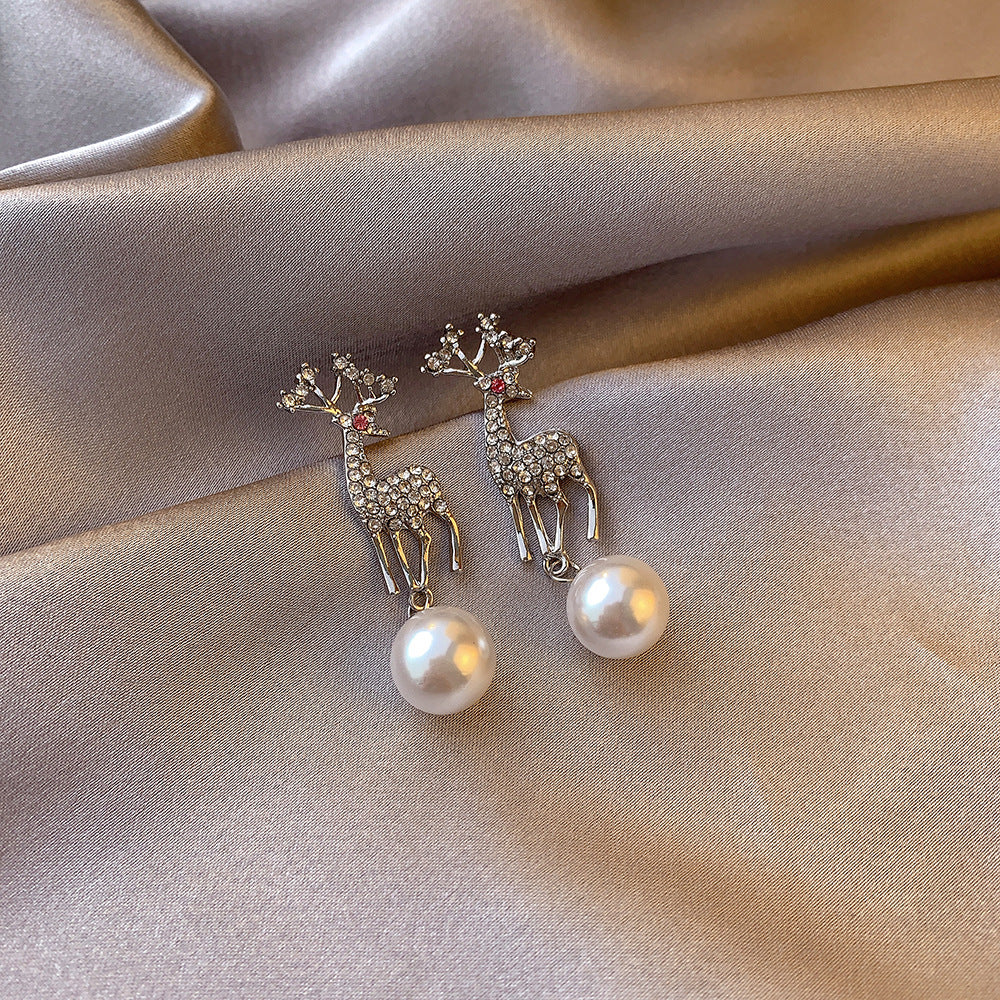NO.45-Ladies Fashion Shiny Cute Fawn Stud Earrings