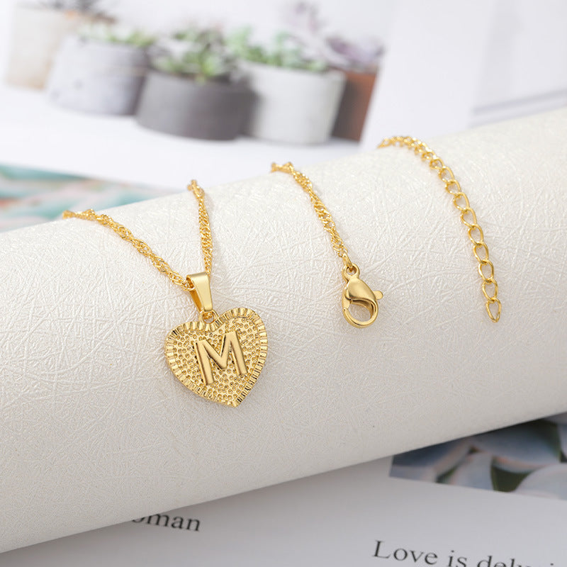 NO.3-Ladies Fashion Jewelry Accessories Uppercase English Alphabet Necklace