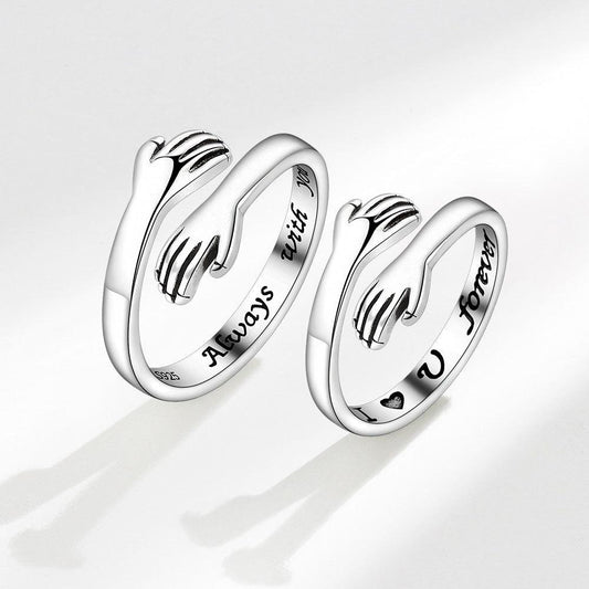 NO.52-women fashion accessories, Sweet Love hug ring two piece set,adjustable ring, good gift