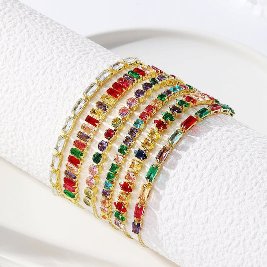 NO.2-Ladies Fashion Jewelry, Rainbow Bracelet, Easy to Wear and Adjust Size