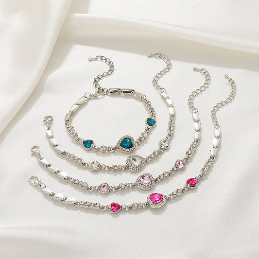 NO.5-Women's Fashion Jewelry，Heart of the Ocean Love Zircon Crystal Diamond Bracelet