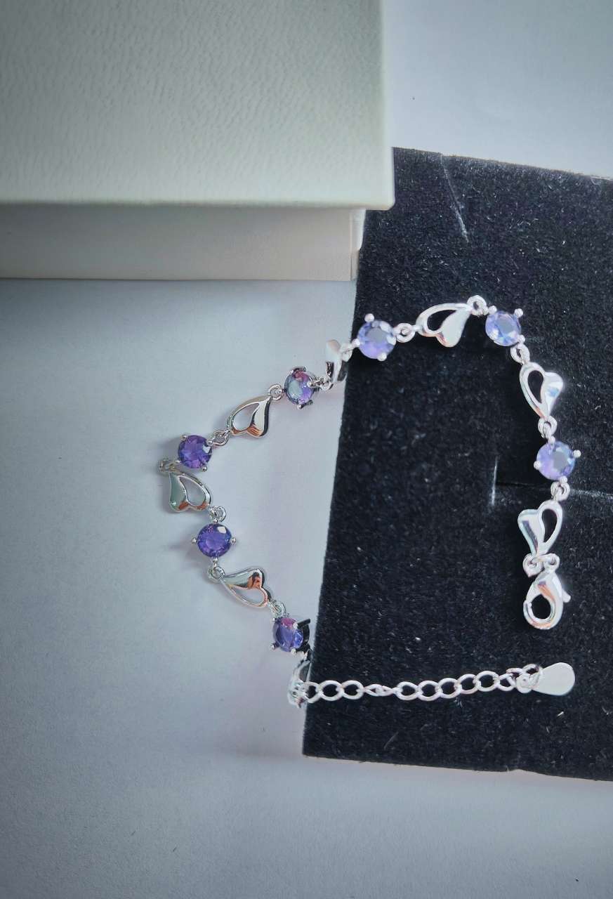 NO.3-Ocean Heart Bracelet Female Austrian Crystal Heart Shape Fashion Design Simple Temperament Love Bracelet