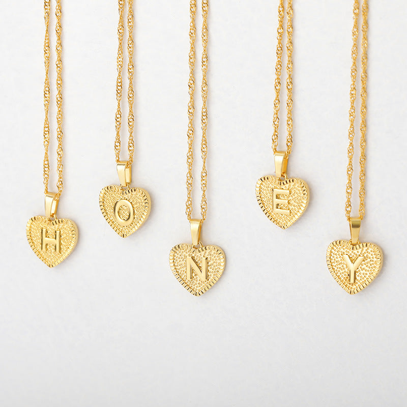 NO.3-Ladies Fashion Jewelry Accessories Uppercase English Alphabet Necklace