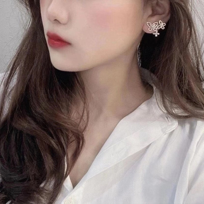 NO.34-Women's fashion accessories, three hollow butterfly earrings, all-match earrings