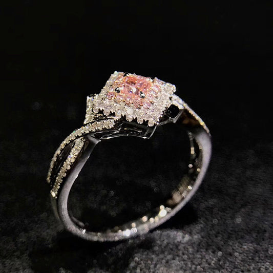 NO.2-Ladies fashion jewelry, pink stuning diamond cute sweet ring